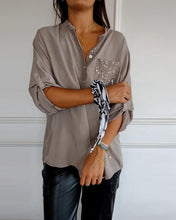 Laden Sie das Bild in den Galerie-Viewer, Lockeres Freizeitoberteil mit Pailletten-Patchwork