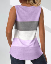 Laden Sie das Bild in den Galerie-Viewer, Gestreiftes Tanktop mit Knöpfen und Falten