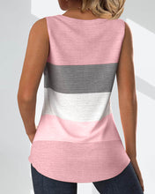 Laden Sie das Bild in den Galerie-Viewer, Gestreiftes Tanktop mit Knöpfen und Falten