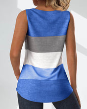 Laden Sie das Bild in den Galerie-Viewer, Gestreiftes Tanktop mit Knöpfen und Falten