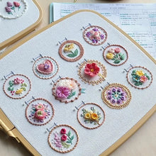 Laden Sie das Bild in den Galerie-Viewer, Kleiner Blumenrahmen Stickereiset