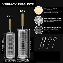 Laden Sie das Bild in den Galerie-Viewer, 304 Edelstahl Rolling Barbecue Käfig