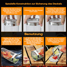 Laden Sie das Bild in den Galerie-Viewer, 304 Edelstahl Rolling Barbecue Käfig
