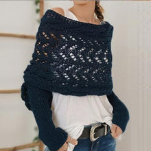 Laden Sie das Bild in den Galerie-Viewer, 🔥Heißer Verkauf 49% RABATT🧶Gestrickter Zopfmuster-Umhang, Bolero für Damen
