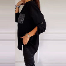 Laden Sie das Bild in den Galerie-Viewer, Lässiges Oberteil mit Patchwork-Pailletten