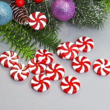 Laden Sie das Bild in den Galerie-Viewer, Weihnachtsknopfabdeckung mit Pfefferminzmotiv