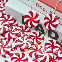 Laden Sie das Bild in den Galerie-Viewer, Weihnachtsknopfabdeckung mit Pfefferminzmotiv