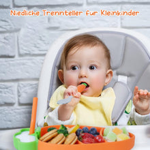 Laden Sie das Bild in den Galerie-Viewer, Essteller aus Silikon mit Saugnapf für Kleinkinder