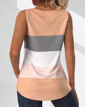 Laden Sie das Bild in den Galerie-Viewer, Gestreiftes Tanktop mit Knöpfen und Falten