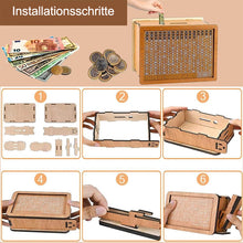 Laden Sie das Bild in den Galerie-Viewer, Sparschwein aus Holz mit Zähler