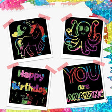 Laden Sie das Bild in den Galerie-Viewer, DIY Regenbogen-Magie-Kratzpapier-Kunstset