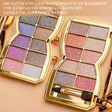 Laden Sie das Bild in den Galerie-Viewer, Lidschattenpalette mit funkelnden Schimmereffekten in 10 Farben