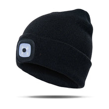 Laden Sie das Bild in den Galerie-Viewer, Abziehbar LED Stirnlampe Beanie Mütze