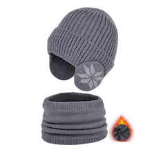 Laden Sie das Bild in den Galerie-Viewer, Kinder-Winter-Fleece-Schal-Anzug-Strickmütze