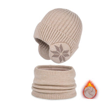 Laden Sie das Bild in den Galerie-Viewer, Kinder-Winter-Fleece-Schal-Anzug-Strickmütze