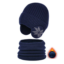Laden Sie das Bild in den Galerie-Viewer, Kinder-Winter-Fleece-Schal-Anzug-Strickmütze