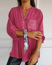 Laden Sie das Bild in den Galerie-Viewer, Lockeres Freizeitoberteil mit Pailletten-Patchwork