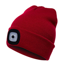 Laden Sie das Bild in den Galerie-Viewer, Abziehbar LED Stirnlampe Beanie Mütze