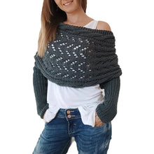 Laden Sie das Bild in den Galerie-Viewer, 🔥Heißer Verkauf 49% RABATT🧶Gestrickter Zopfmuster-Umhang, Bolero für Damen