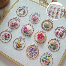 Laden Sie das Bild in den Galerie-Viewer, Kleiner Blumenrahmen Stickereiset
