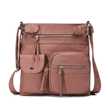 Laden Sie das Bild in den Galerie-Viewer, Schultertasche aus weichem Leder mit mehreren Taschen
