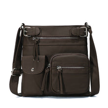 Laden Sie das Bild in den Galerie-Viewer, Schultertasche aus weichem Leder mit mehreren Taschen