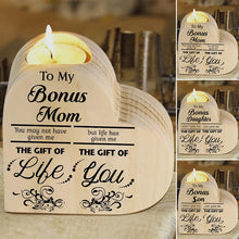 Laden Sie das Bild in den Galerie-Viewer, An meine Tochter/Sohn Kerzenhalter aus Holz, Hand-Schütteln Herzkerzenhalter