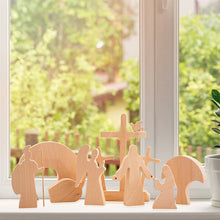 Laden Sie das Bild in den Galerie-Viewer, Osterszene hölzern Dekoration