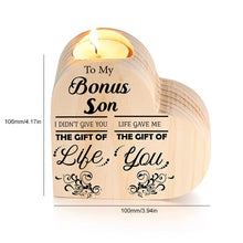 Laden Sie das Bild in den Galerie-Viewer, An meine Tochter/Sohn Kerzenhalter aus Holz, Hand-Schütteln Herzkerzenhalter