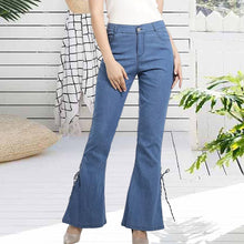 Laden Sie das Bild in den Galerie-Viewer, Elastische Schlagjeans mit Schnürung