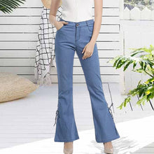 Laden Sie das Bild in den Galerie-Viewer, Elastische Schlagjeans mit Schnürung