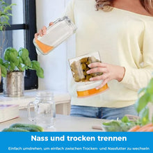 Laden Sie das Bild in den Galerie-Viewer, Essiggurken- und Olivenglasbehälter mit Sieb