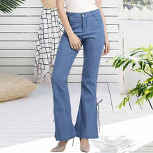 Laden Sie das Bild in den Galerie-Viewer, Elastische Schlagjeans mit Schnürung