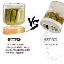 Laden Sie das Bild in den Galerie-Viewer, Essiggurken- und Olivenglasbehälter mit Sieb