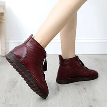 Laden Sie das Bild in den Galerie-Viewer, Damen weichem Leder Winter Warme Schuhe