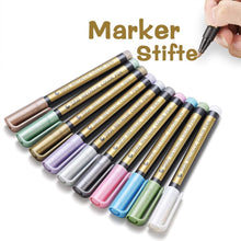 Laden Sie das Bild in den Galerie-Viewer, Wasserdichte Paint Marker Stifte(Anzug mit 10 Farben)