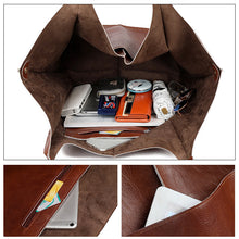 Laden Sie das Bild in den Galerie-Viewer, Frauen Übergröße Leder Handtaschen