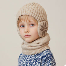 Laden Sie das Bild in den Galerie-Viewer, Kinder-Winter-Fleece-Schal-Anzug-Strickmütze