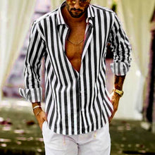 Laden Sie das Bild in den Galerie-Viewer, Gestreiftes Frühlingshemd für Herren