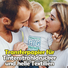 Laden Sie das Bild in den Galerie-Viewer, Transferpapier für Tintenstrahldrucker und helle Textilien