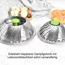 Laden Sie das Bild in den Galerie-Viewer, Klappbarer Dampfkorb aus Edelstahl