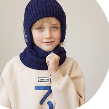 Laden Sie das Bild in den Galerie-Viewer, Kinder-Winter-Fleece-Schal-Anzug-Strickmütze