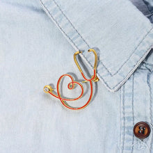 Laden Sie das Bild in den Galerie-Viewer, EKG und Stethoskop Mini-Brosche