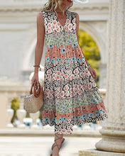 Laden Sie das Bild in den Galerie-Viewer, Ärmelloses Midikleid mit Blumendruck