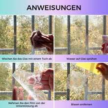 Laden Sie das Bild in den Galerie-Viewer, PVC Bunte Adsorptionsregenbogenglasfensteraufkleber, 6 Stk