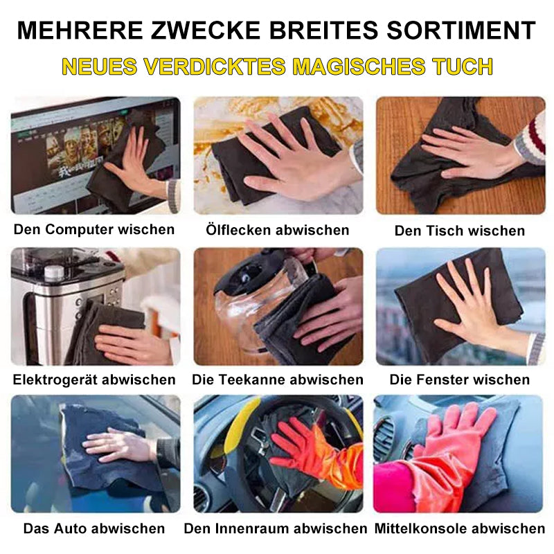10 Stück Mikrofasertücher – Verdickt, Streifenfrei Für Glas, Spiegel & Auto (30x30 Cm)