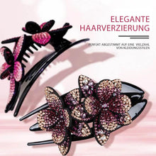 Laden Sie das Bild in den Galerie-Viewer, Strass Doppelblume Haarspange