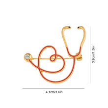 Laden Sie das Bild in den Galerie-Viewer, EKG und Stethoskop Mini-Brosche