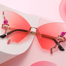 Laden Sie das Bild in den Galerie-Viewer, 💎🦋Sonnenbrille mit Schmetterlingsdiamanten 🦋💎