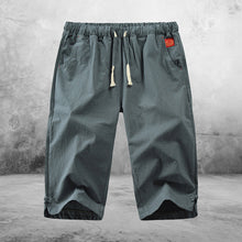 Laden Sie das Bild in den Galerie-Viewer, Lässige Schnürshorts aus Baumwolle und Leinen für Herren